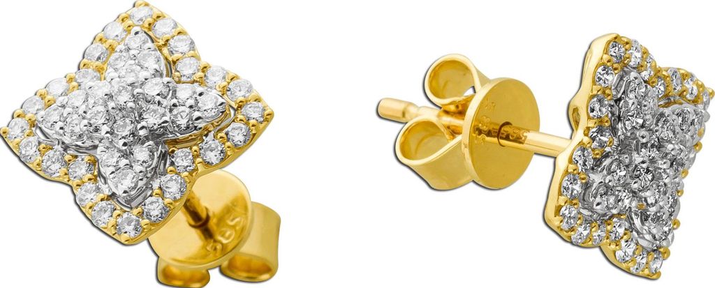 Brillant Ohrstecker Gold 585 14K Natur Diamanten 0.49ct