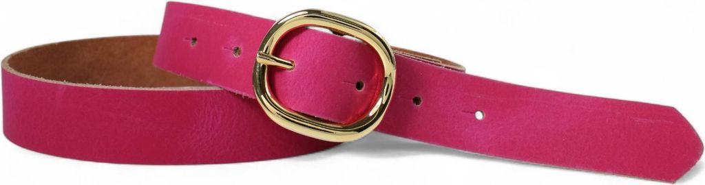 FRONHOFER Damengürtel 2,8 cm goldene ovale Schnalle, echt Ledergürtel
