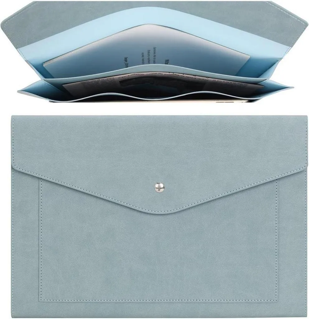 Porte-documents A4 cuir bleu extensible : finis les dossiers froissés