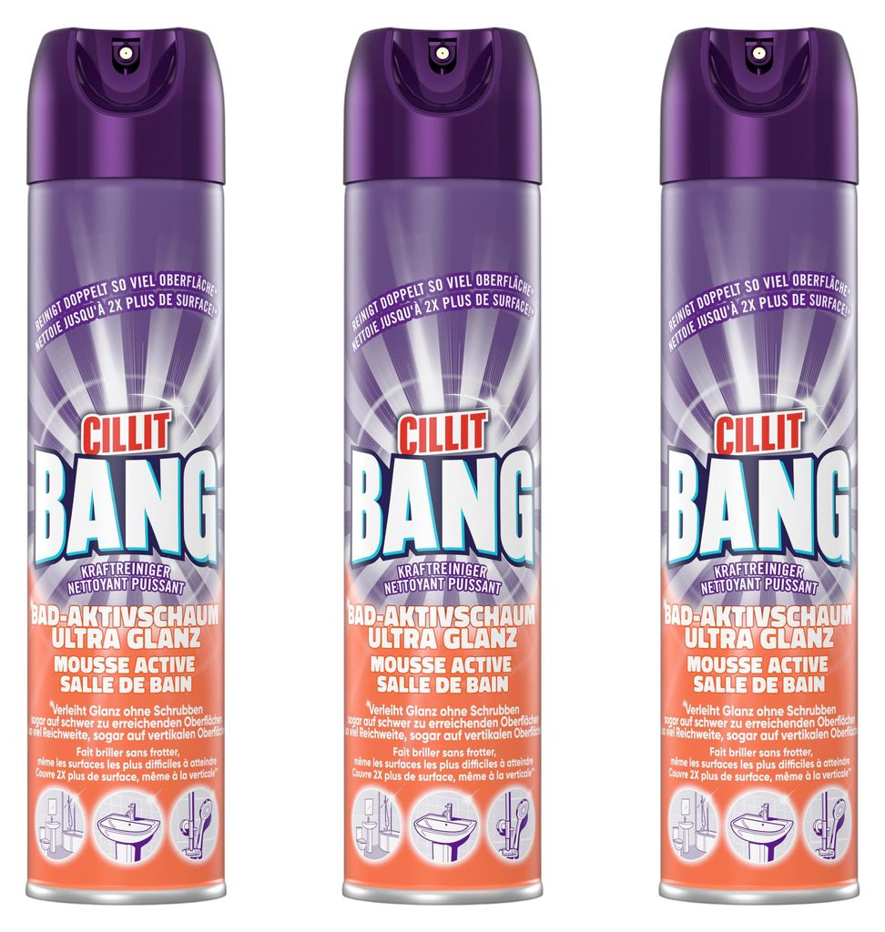 Cillit Bang ULTRA GLANZ Aktivschaum-Reiniger 600 ml | Bad & Produktbild 