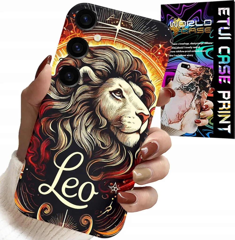 Samsung A04s Cover Leone: Stile Zodiacale e Vetro Incluso