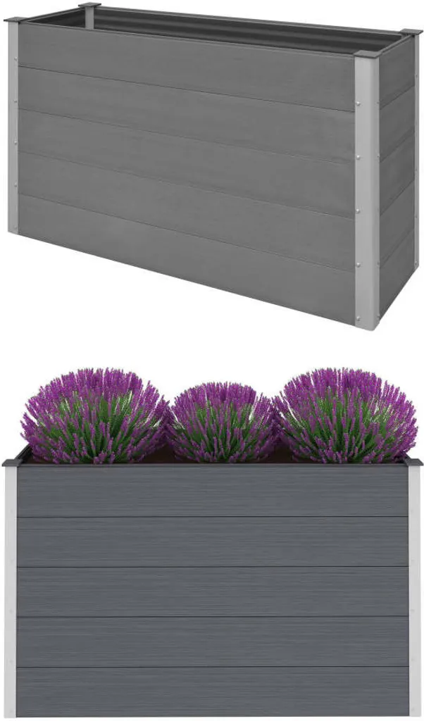 Parterre de jardin surélevé WPC 150 x 50 x 91 cm Gris anthracite durable