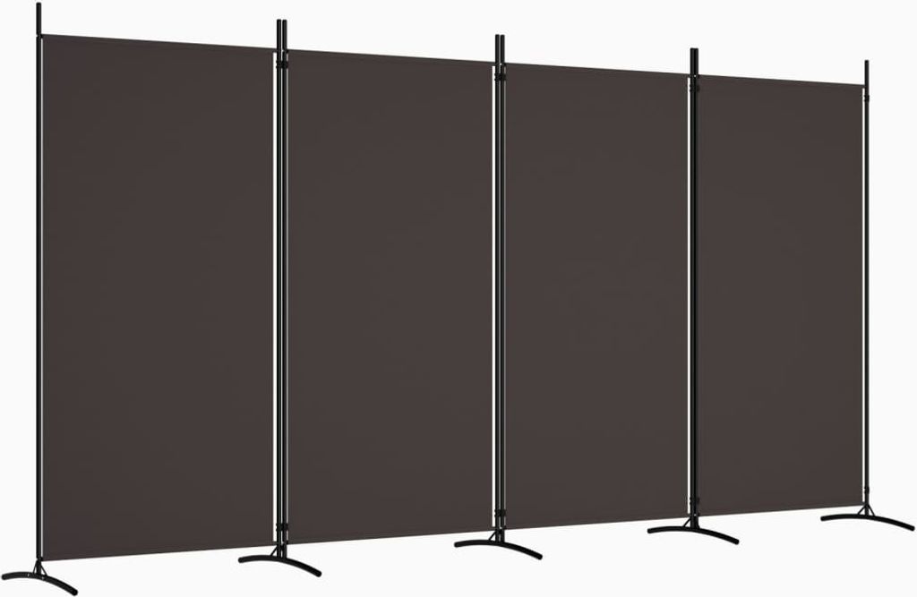 4-tlg. Paravent Braun 346x180 cm Stoff