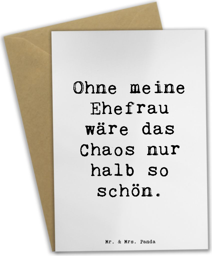 Mr. & Mrs. Panda neujahrskarte Spruch Ehefrau Chaos - Weiß - Geschenk, einladungskarten, glückwunschkarten, Familienmitglieder, für, Zusammenleb...