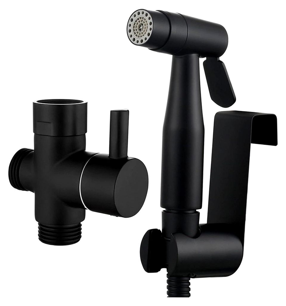 HandheldSprayer Edelstahl-Stoffwindel-Sprayer BlackSprayer for Toilettengarnitur mit T-Anschluss for Toilettenbadezimmer