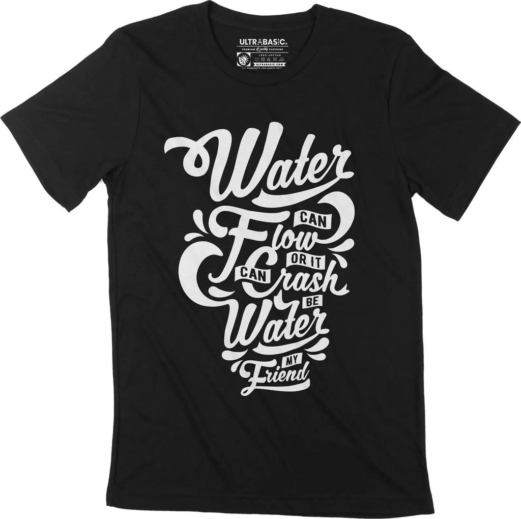 Herren Grafik T-Shirt Sei Wasser mein Freund – Be Water My Friend – Öko-Verantwortlich Vintage Jahrgang Kurzarm Lustige Druck Geburtstag Gesch...
