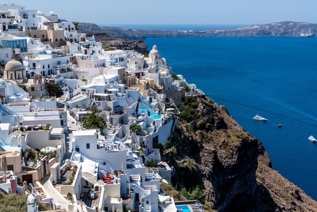 hansepuzzle 98018 - Santorini Puzzle, 2000 Teile, Reisen, 90,0 x 60,0cm mit hochwertiger Aufbewahrung, Kartonbox und wiederverschließbarem Beutel