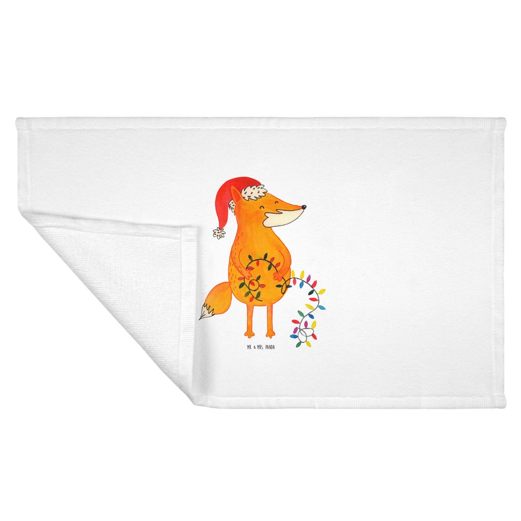 Mr. & Mrs. Panda Handtuch Fuchs Weihnachten - Weiß - Geschenk, gesichtstuch, 50x100, Nikolaus, Heiligabend, Flauschtuch, Weihnachtsmann, frottee, ...