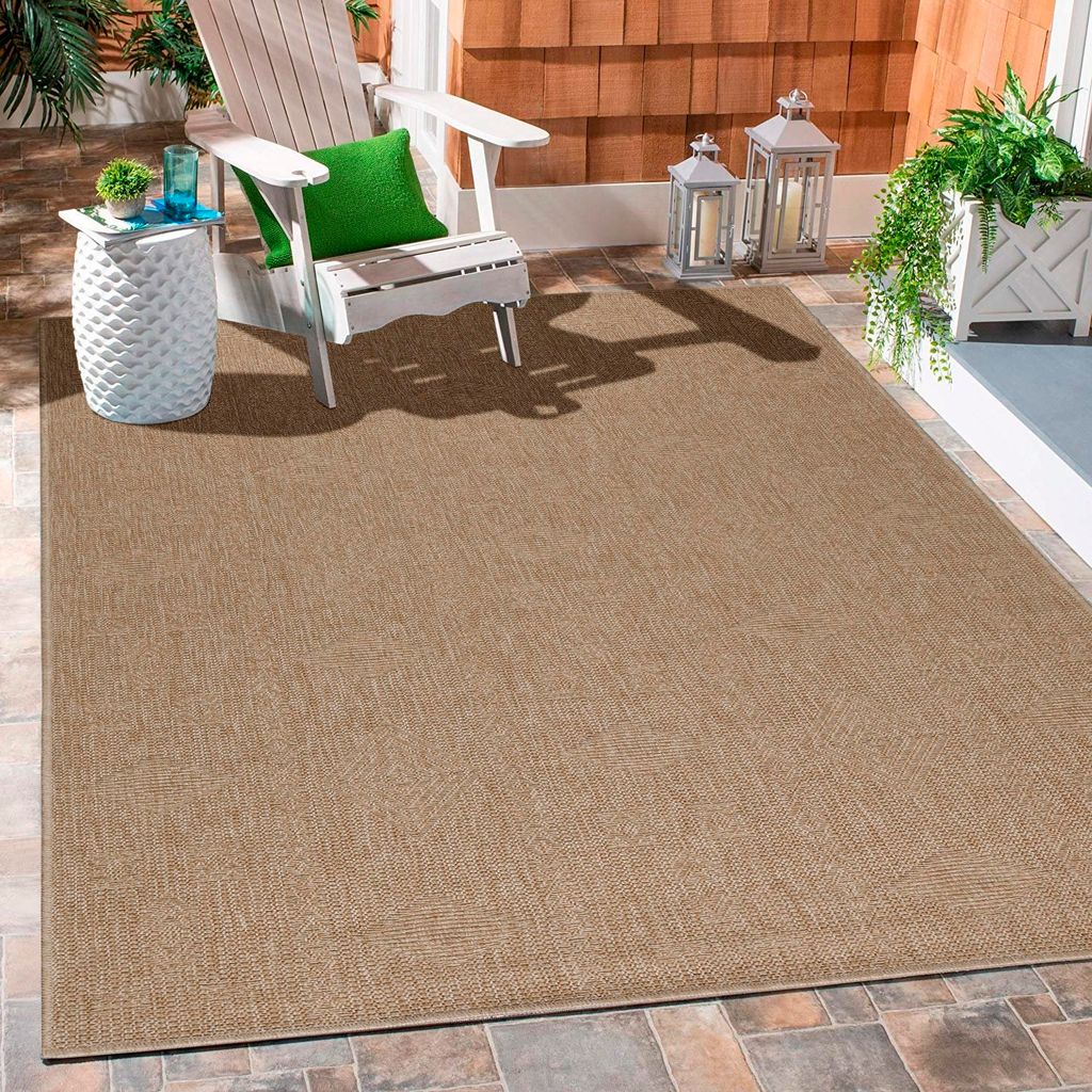 Carpetsale24 Indoor Outdoor-Teppich Flachgewebe Natürlicher Sisal Look Wetterfest Wohnzimmer Balkon Küche Terrasse Boho Design Grösse: 160x230 cm