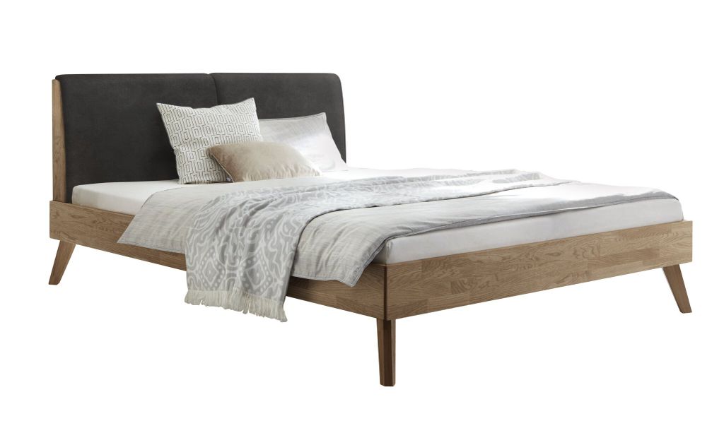 Hasena Trento 16 Simone Bettgestell Massivholzbett/Kopfteil gepolstert