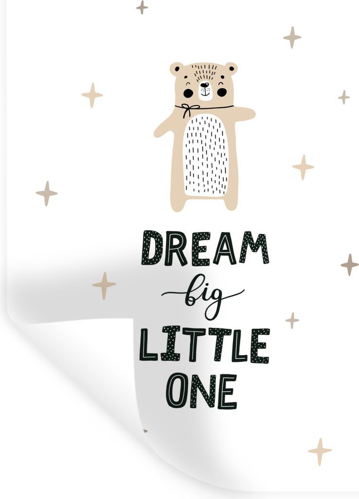 MuchoWow Wandtattoo Wandsticker Wandaufkleber Zitate - Dream big little one - Kinder - Sprichwörter - Baby - Jungen - Mädchen 60x80 cm Selbstkl...