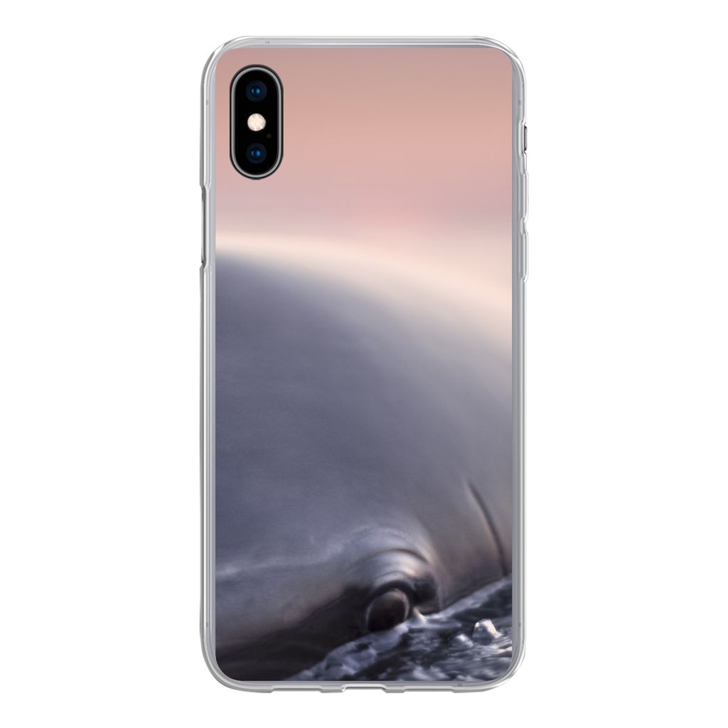 MuchoWow Handyhülle Schutzhülle Hülle für iPhone Xs Delfin - Wasser - Nahaufnahme Silikon Softcase Handy Hülle - Handytasche