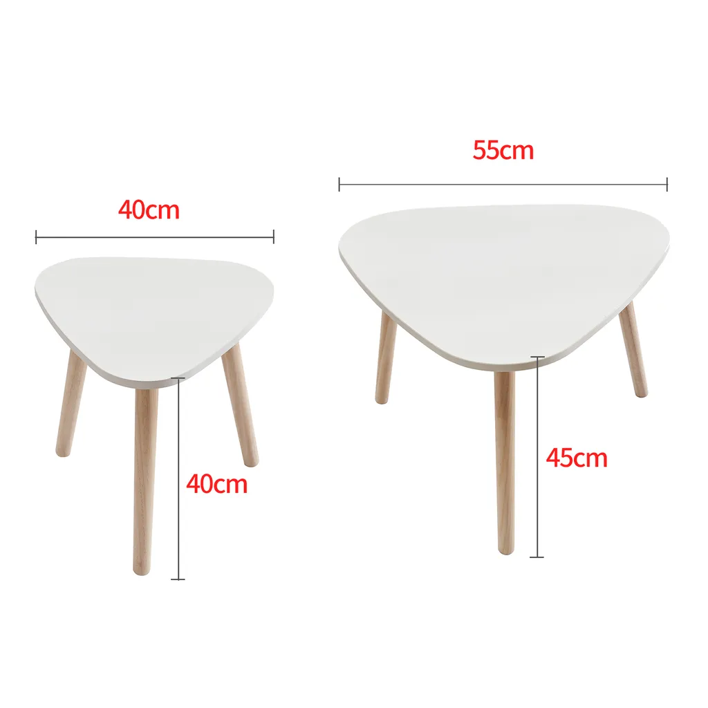 Table de salon double en métal et bois clair style scandinave