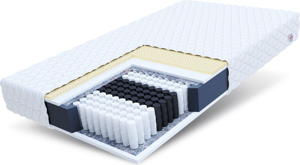 Matratze 120x200 cm RIMINI Höhe ca. 18 cm H3 Latex Multipocket Taschenfederkern 7 ZONEN