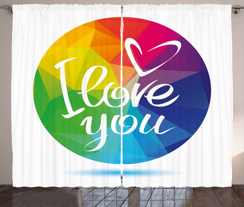 ABAKUHAUS Stolz Rustikaler Vorhang, Runde Rahmen Romantik, Wohnzimmer Universalband Gardinen mit Schlaufen und Haken, 280 x 225 cm, Mehrfarbig