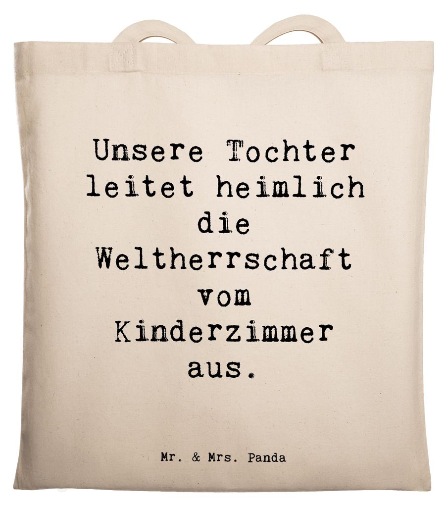 Mr. & Mrs. Panda Einkaufstüte Spruch Tochter Weltherrschaft - Transparent - Geschenk, Einfallsreichtum, herzerwärmende Sprüche, Familienleben, F...