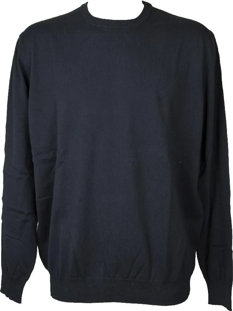Pull-over col rond homme 100% coton bleu marine Ragno manches longues