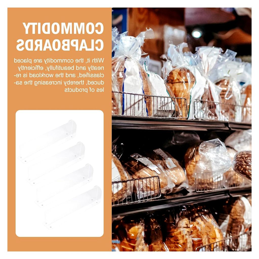 Magnetische Acryl Regaltrenner 4 Stück mit 90° Eckdesign zur sicheren Warenaufteilung in Supermarkt- und Haushaltsregalen