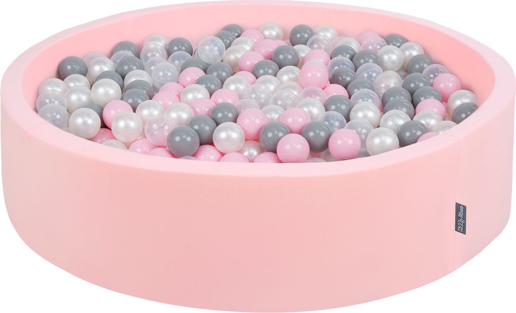 KiddyMoon Bällebad 120x30cm 1000 Bälle ∅7cm Rund Bällepool Mit Bunten Bällen Für Babys Und Kinder