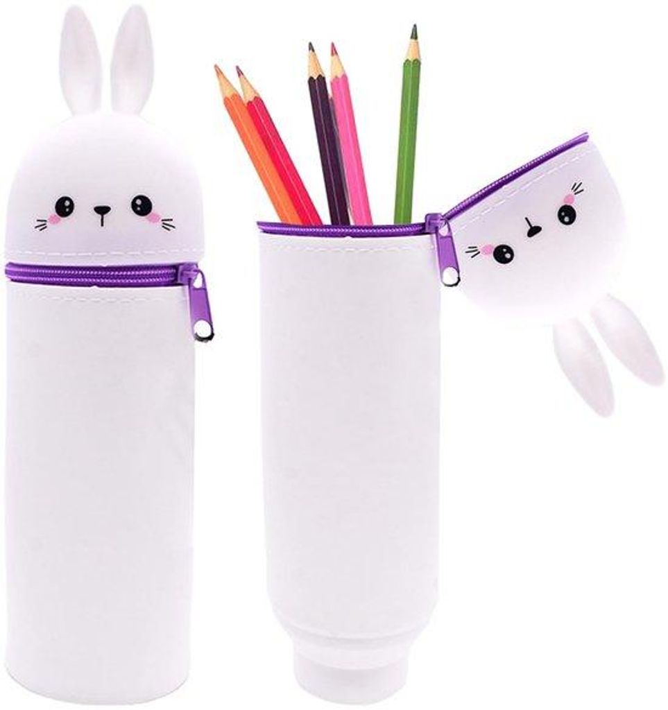 Silikon Etui für Stifte, 2-in-1, weiß, weich, kawaii, Konig Design