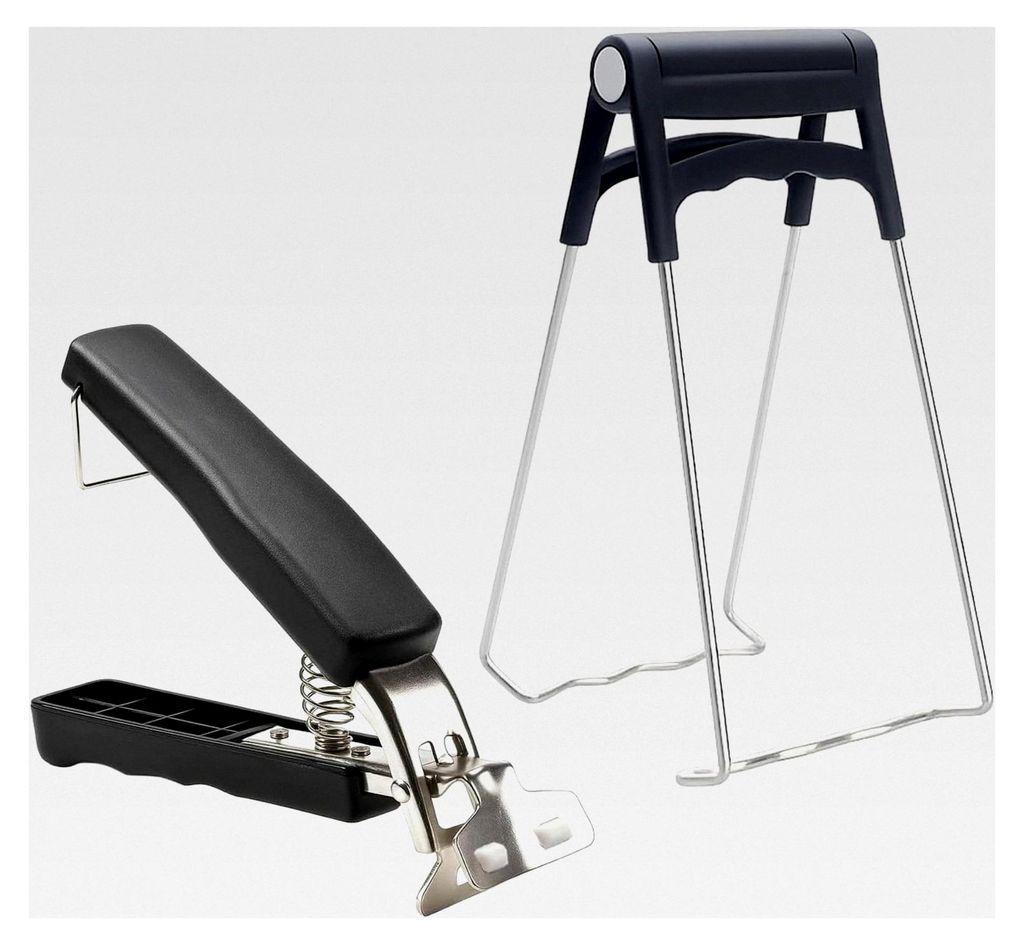 2 Stück Edelstahl Schüsselclips, Zange für Heißluftfritteuse und Airfryer, zum sicheren Anheben heißer Glas- und Keramikschalen, rutschfeste K...