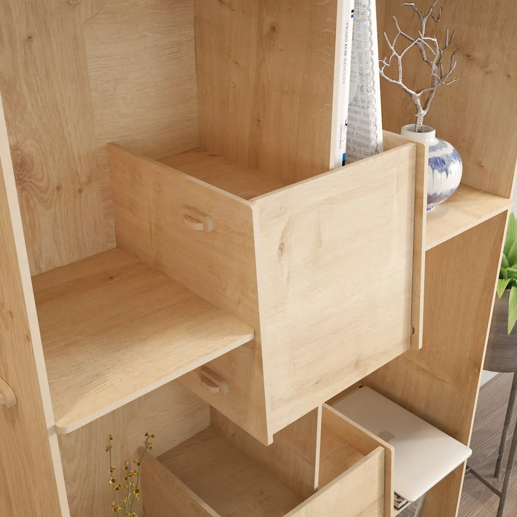 Bibliothèque Pana chêne 83 cm : gagnez de la place avec style et solidité - 4
