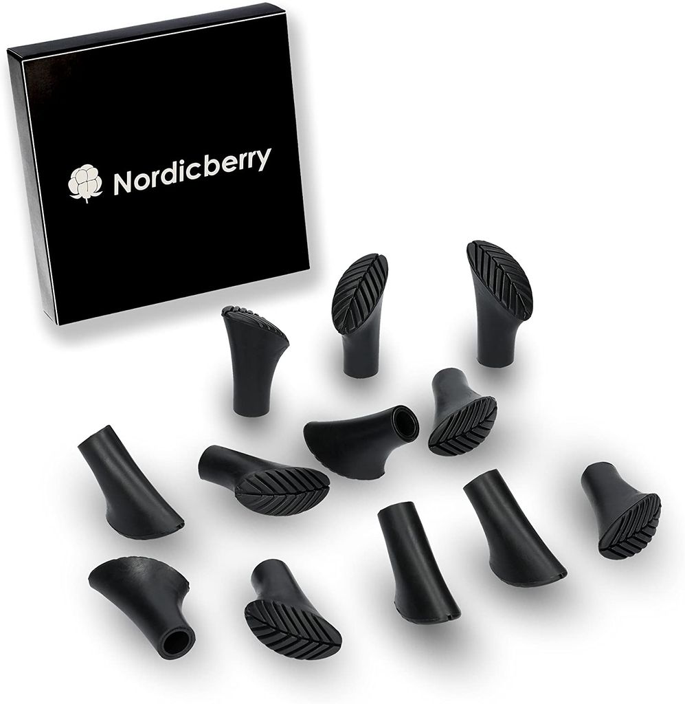 10x Gummipuffer Ersatzfüße für Nordic Walking Stöcke Pads schwarz 