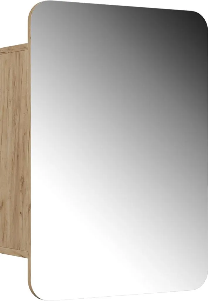 Vicco Specchio contenitore bagno Zino, 70 x 50 cm con ripiani, Quercia dorata