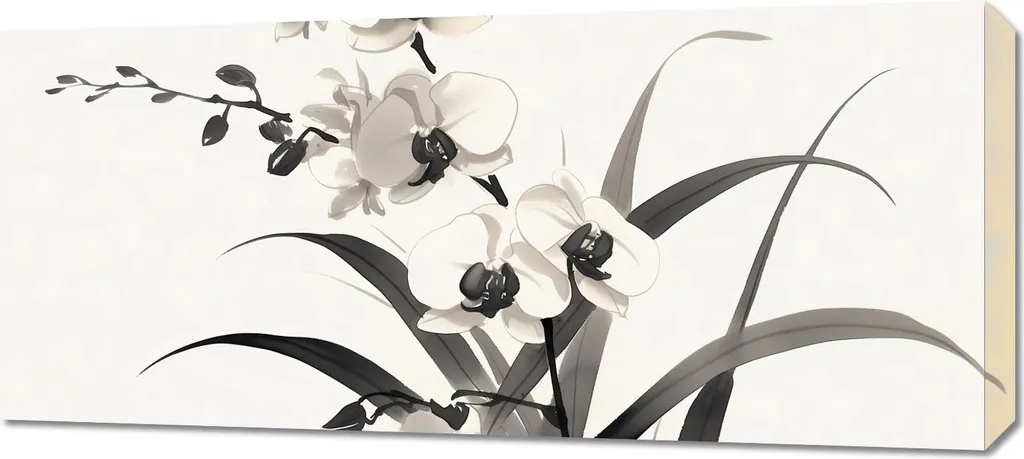 Tableau Orchidée Panoramique 90x40 - Décoration Murale Zen et Moderne