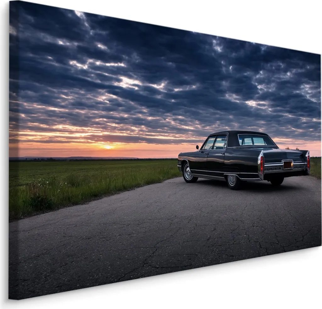 Quadro Auto Epoca Tramonto 70x50 Tela XXL SCREEN PICTURE Arte Motori