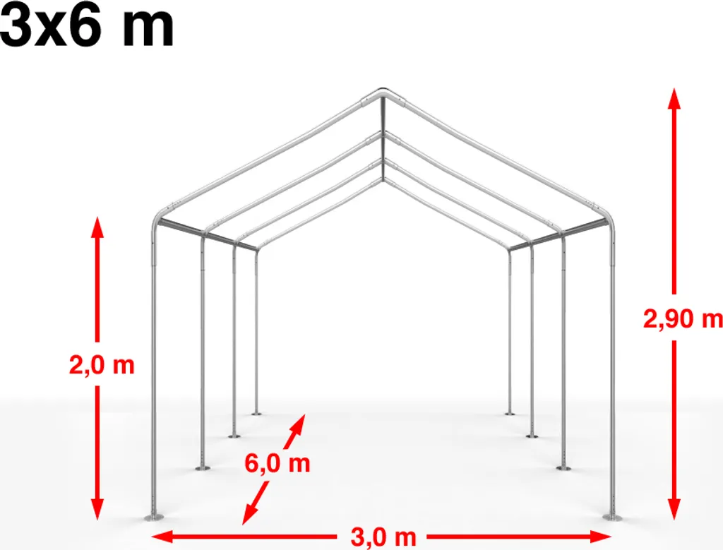 Barnum de jardin professionnel 3x6m imperméable pour mariage et fêtes - 6