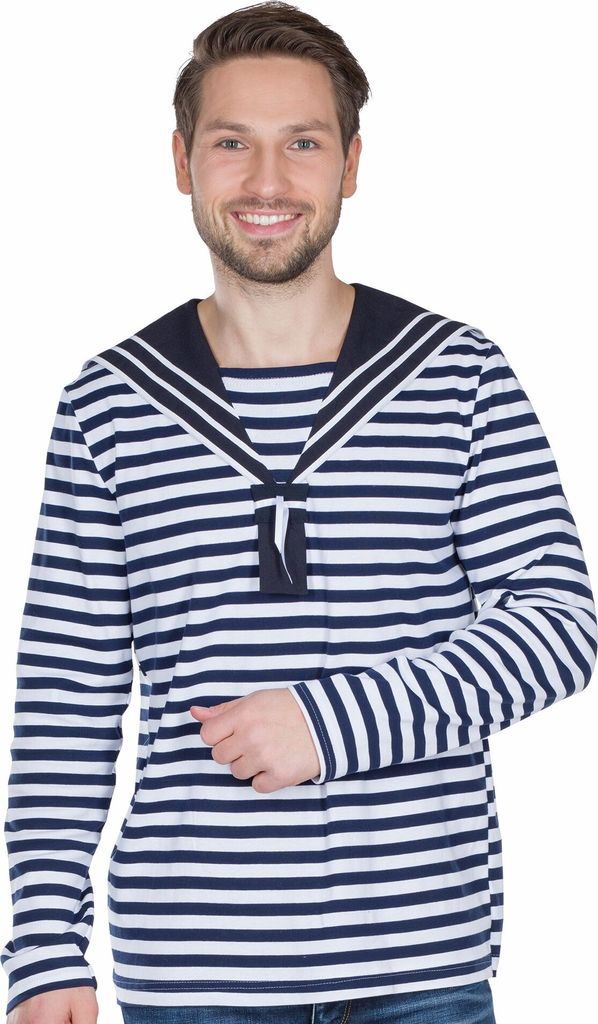 Matrosenhemd Ringel blau weiß Herren 56