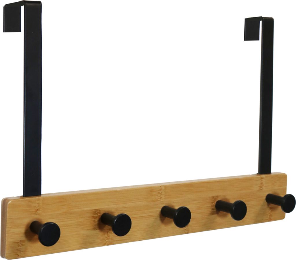 UNiLUX Türgarderobe KARAKO 5 Haken schwarz / bambus Produktbild 