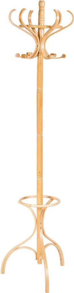 GOPLUS Garderobenstaender Kleiderstaender Garderobe Standgarderobe mit 12 Haken & Schirmstaender,Natur