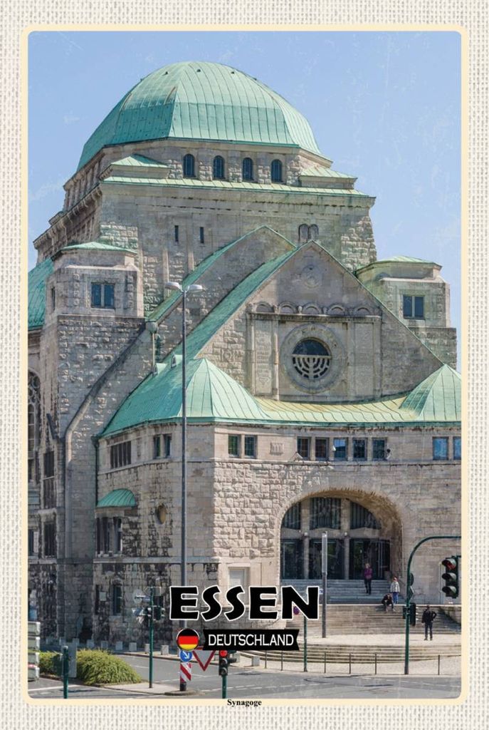 vianmo Holzschild 18x12 cm Essen SynagogeDkeo Bildmotiv Reisemotiv Abenteuer Reisen
