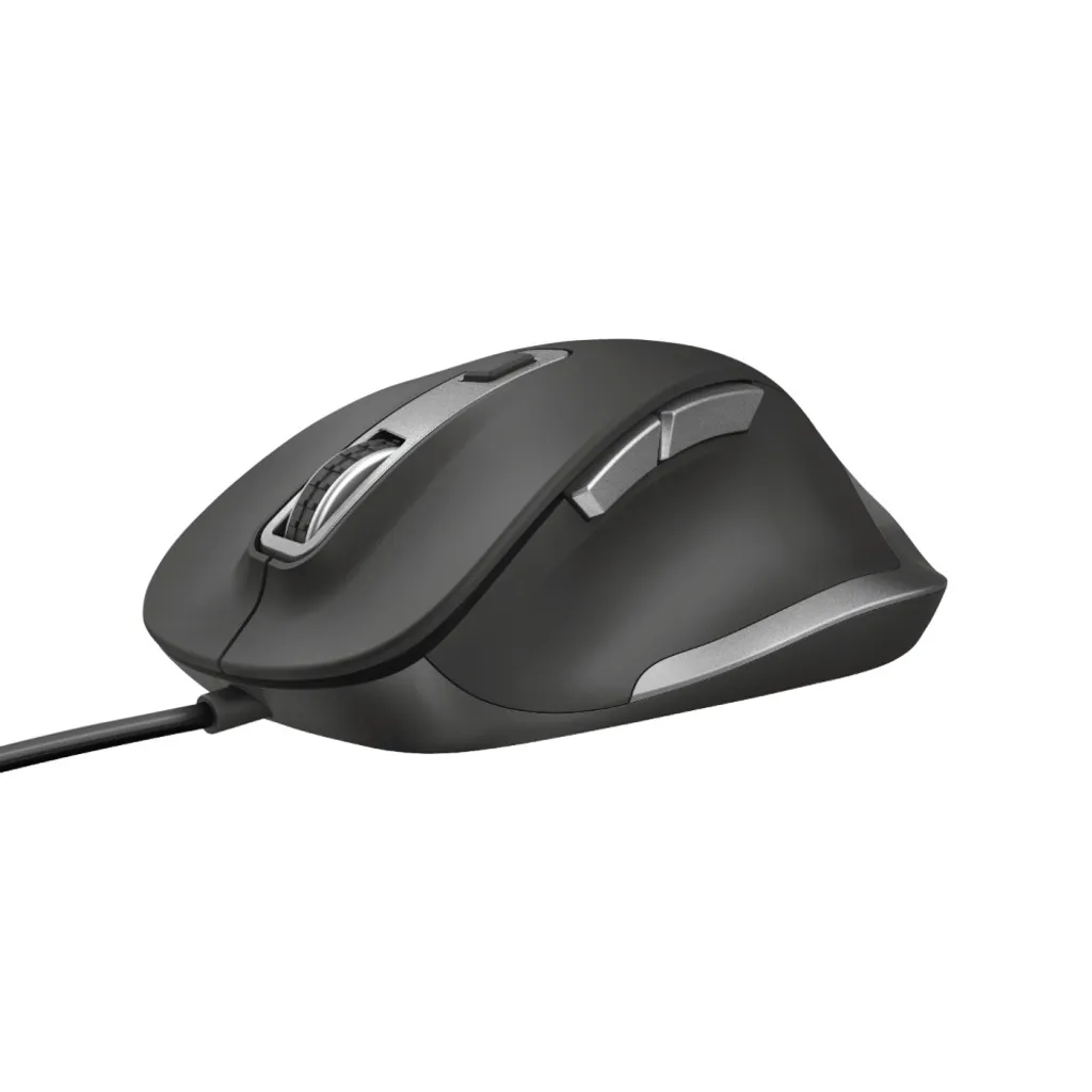 Souris filaire Fyda noire pour le télétravail et l'usage bureautique pro