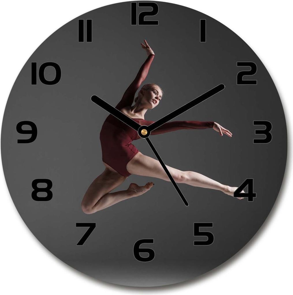 Wanduhr aus Glas 30fi Glasbild Glasuhr Gehärtetes Glas - schwarze-zeiger - Modern dance