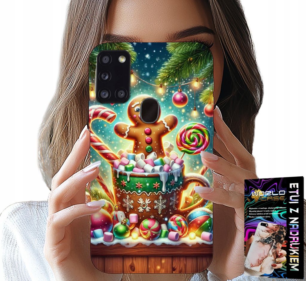 Etui Für Samsung Galaxy A21S - Kerzen Birden Weihnachtspremiere + Glas