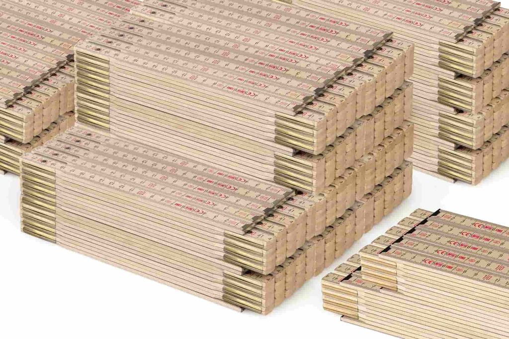 100 pièces | Métrique 2 m Mètre pliant Perfekt 10 | Naturel Image du produit 