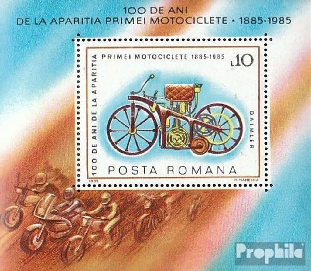 Briefmarken Rumänien 1985 Mi Block217 (kompl.Ausg.) postfrisch Motorräder