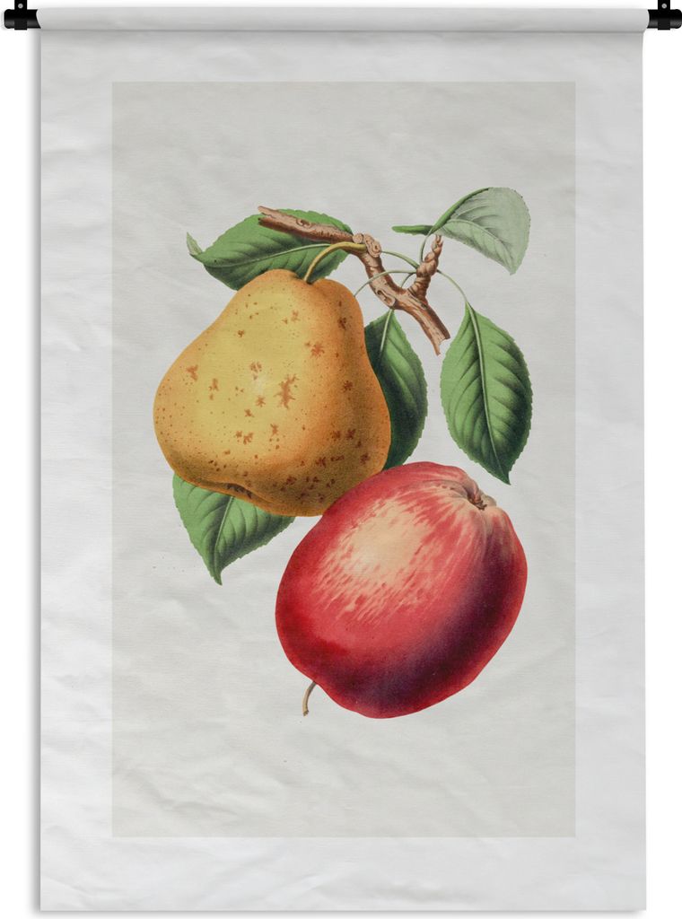 MuchoWow Wandteppich Wandbehang Apfel - Birne - Lebensmittel 90x135 cm Tapisserie Dekoration Wandtuch - Baumwolle - Wandskulptur