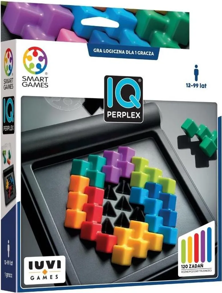 Jeu IQ Perplex casse-tête compact 120 défis en plastique robuste