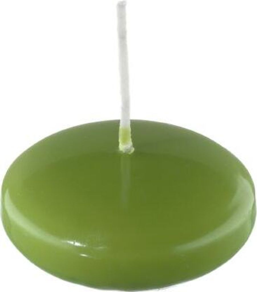 Schwimmkerzen Limonegrün 24 x Ø 60 mm, 20 Stück