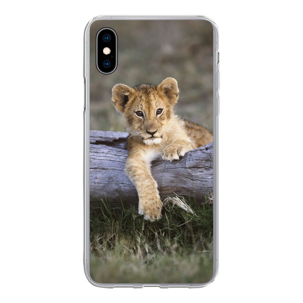 MuchoWow Handyhülle Schutzhülle Hülle für iPhone Xs Jungtier - Tier - Natur Silikon Softcase Handy Hülle - Handytasche