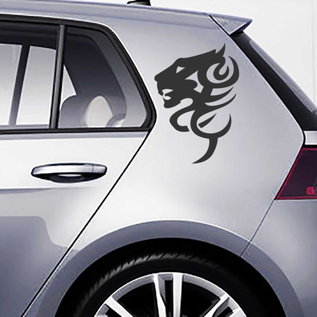 Aufkleber - Autoaufkleber-Set Tigertribal, 2 Stk. je 75cm x 52cm schwarz - Tuning Carystyling Heckscheibe Auto