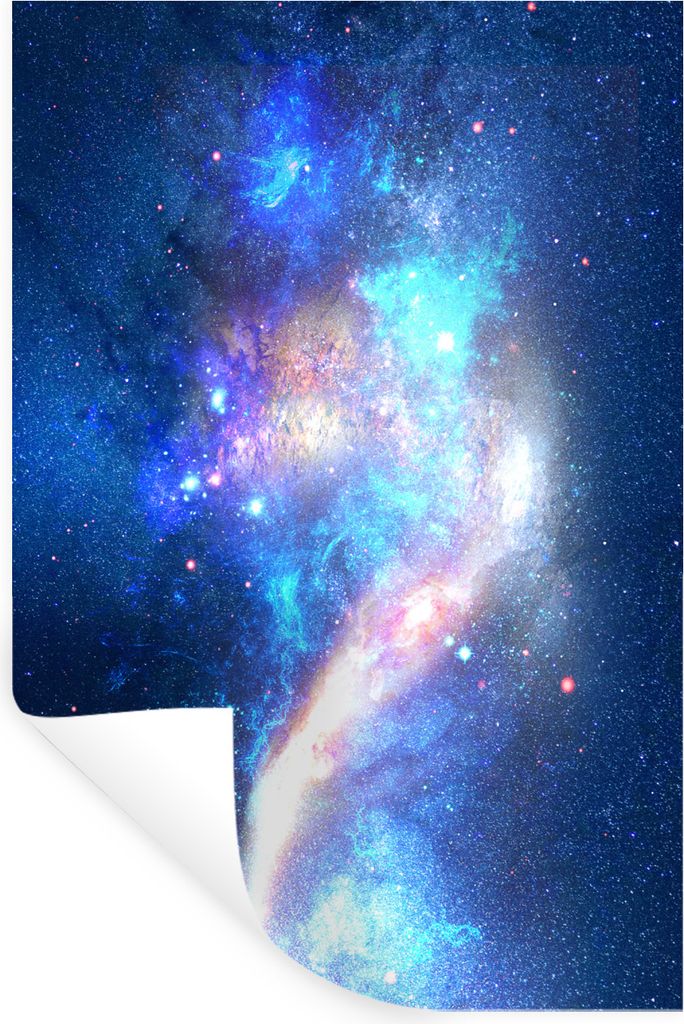 MuchoWow Wandtattoo Wandsticker Wandaufkleber Sterne - Blau - Weltraum 60x90 cm Selbstklebend und Repositionierbar - Sticker - Dekorfolie