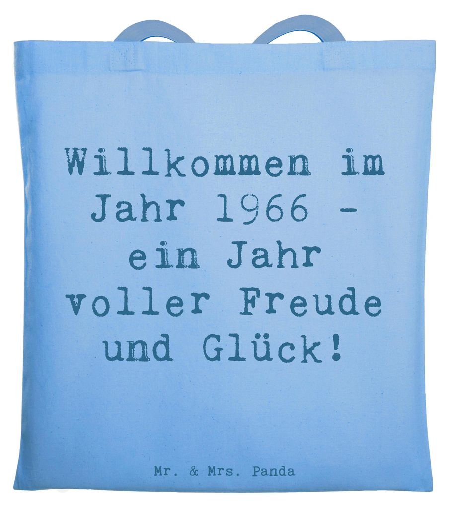 Mr. & Mrs. Panda Einkaufstasche Spruch 1966 Geburtstag - Sky Blue - Geschenk, Happy Birthday, Geburtstagsgeschenk, persönliches Wachstum, Tote Bag...