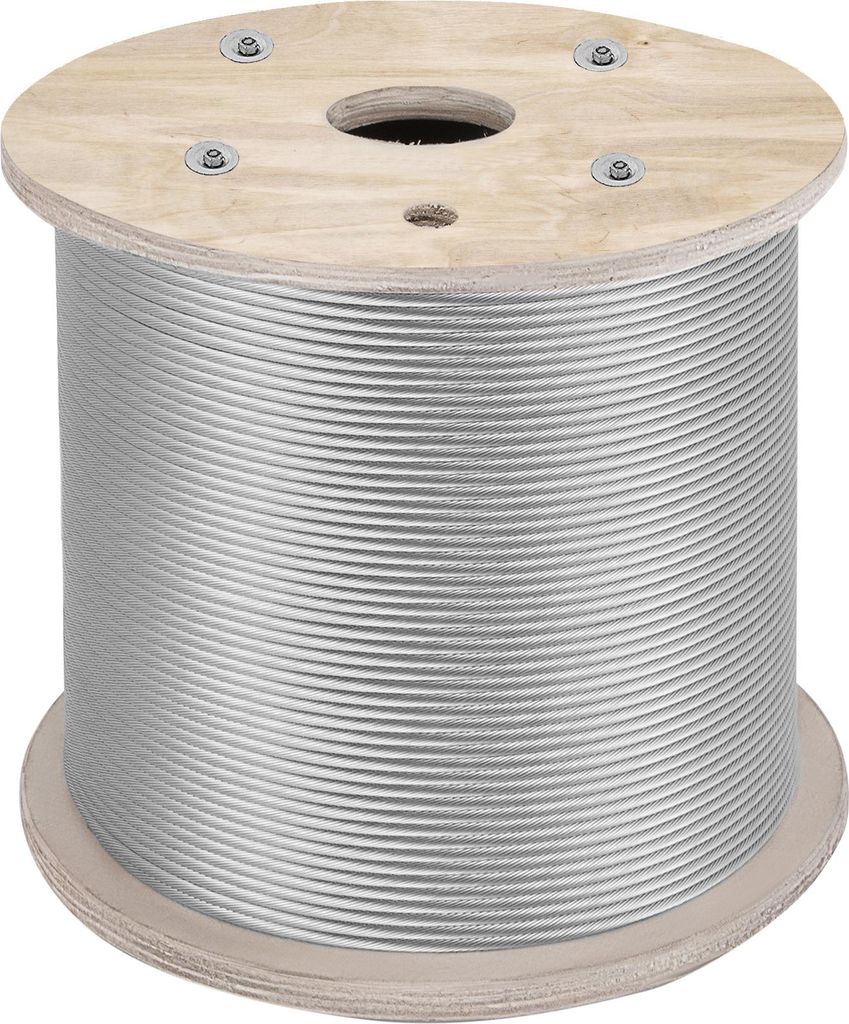 Drahtseilkabel aus Edelstahl 304, 1/4", 7x19, 200 Fuß Produktbild 