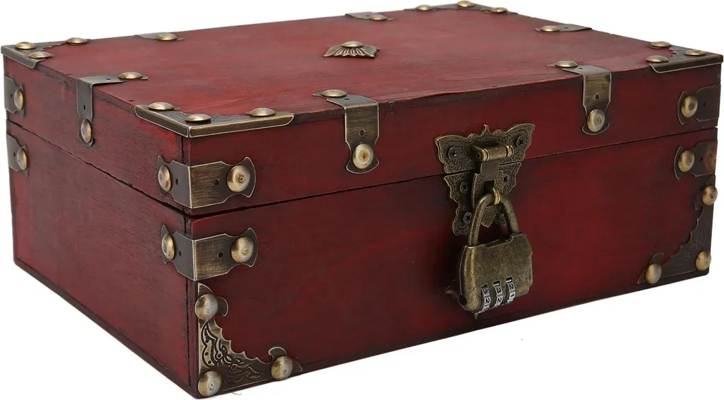 Portagioie in legno Retro di grande capacità Legno durevole multiuso con serratura per l'ufficio della famiglia