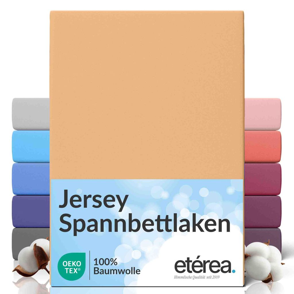 Jersey Spannbettlaken 80x200 cm, 100% Baumwolle Bettlaken Spannbetttuch 80x200 cm - Sand
